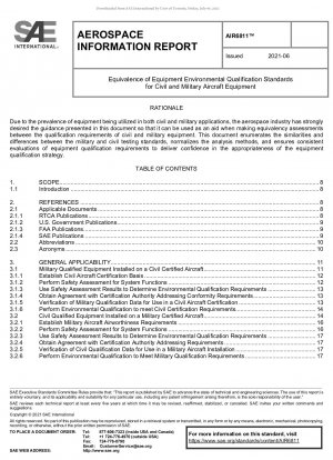 Equivalence of Equipment Environmental Qualification Standards for Civil and Military Aircraft Equipment