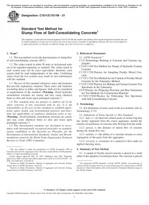 Standard Test Method for Slump Flow of Self-Consolidating Concrete
