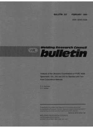 Analysis of the Ultrasonic Examinations of PVRC Weld Specimens 155, 202, and 203 by Standard and Two-Point Coincidence Methods