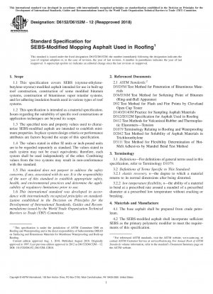 Standard Specification for SEBS-Modified Mopping Asphalt Used in Roofing