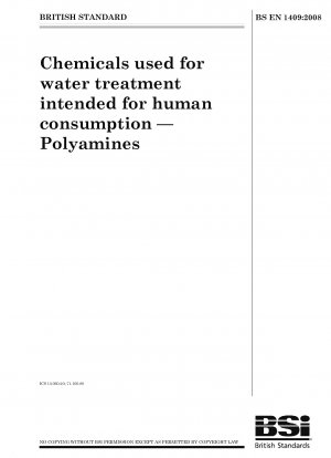 Chemicals used for water treatment intended for human consumption - Polyamines