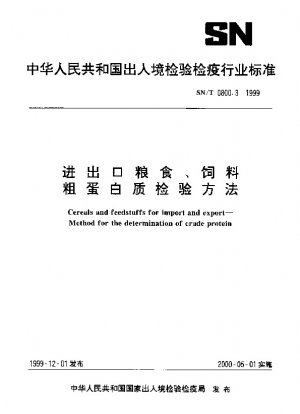Cereals and feedstuffs for import and export.Method for the determination of crude protein