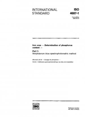 Iron ores; determination of phosphorus content; part 1: molybdenum blue spectrophotometric method
