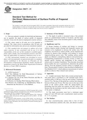 Standard Test Method for the Direct Measurement of Surface Profile of Prepared Concrete
