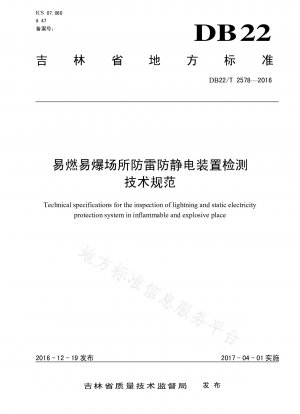 Technical specification for detection of lightning protection and anti-static devices in flammable and explosive places
