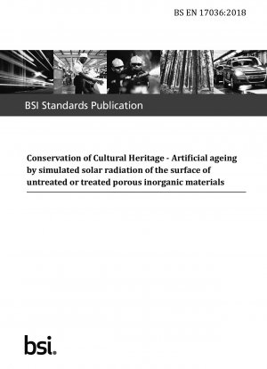 Conservation of Cultural Heritage. Artificial ageing by simulated solar radiation of the surface of untreated or treated porous inorganic materials