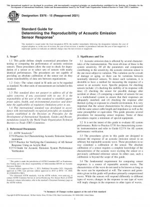 Standard Guide for Determining the Reproducibility of Acoustic Emission Sensor Response