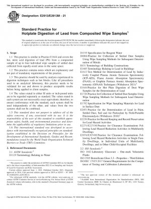 Standard Practice for Hotplate Digestion of Lead from Composited Wipe Samples