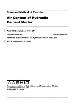 Standard Method of Test for Air Content of Hydraulic Cement Mortar