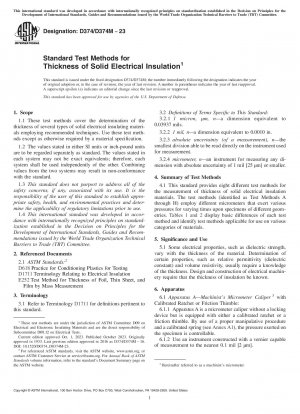 Standard Test Methods for Thickness of Solid Electrical Insulation