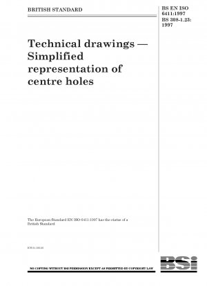 Technical drawings. Simplified representation of centre holes