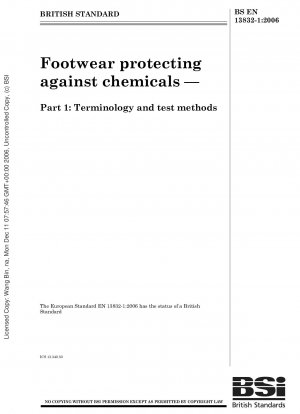 Footwear protecting against chemicals - Terminology and test methods