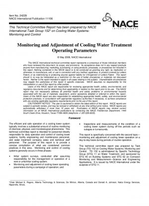 Monitoring and Adjustment of Cooling Water Treatment Operating Parameters (Item No. 24229)
