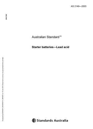 Starter batteries - Lead-acid