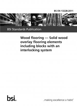 Wood flooring. Solid wood overlay flooring elements including blocks with an interlocking system