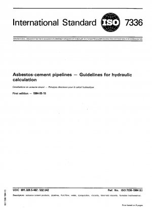 Asbestos-cement pipelines; Guidelines for hydraulic calculation