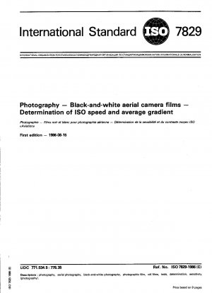 Photography; Black-and-white aerial camera films; Determination of ISO speed and average gradient