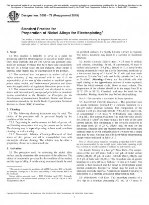 Standard Practice for Preparation of Nickel Alloys for Electroplating