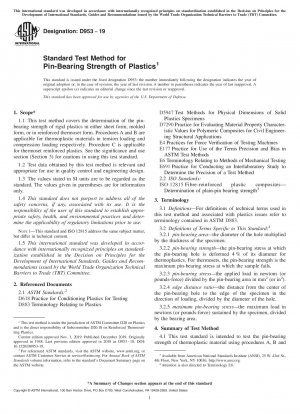 Standard Test Method for Pin-Bearing Strength of Plastics