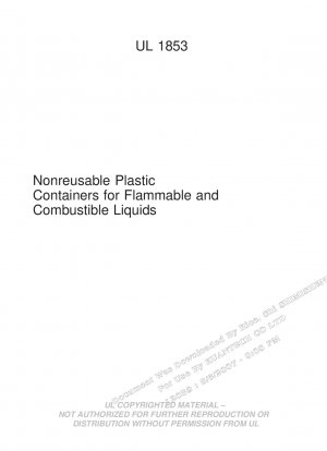 Nonreusable plastic containers for flammable and combustible liquids