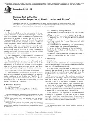 Standard Test Method for Compressive Properties of Plastic Lumber and Shapes