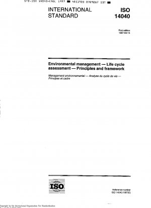 Environmental management - Life cycle assessment - Principles and framework