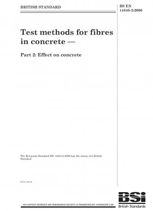 Test methods for fibres in concrete - Effect on concrete