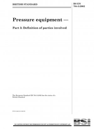 Pressure equipment - Definition of parties involved