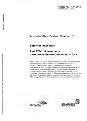 Machinery Safety Anthropometry Anthropometric Data