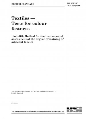 Textiles — Tests for colour fastness — Part A04 : Method for the instrumental assessment of the degree of staining of adjacent fabrics