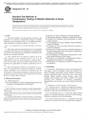 Standard Test Methods of Compression Testing of Metallic Materials at Room Temperature
