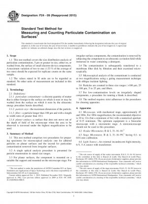 Standard Test Method for Measuring and Counting Particulate Contamination on Surfaces