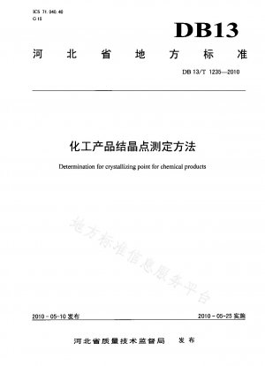 Determination method of crystallization point of chemical products