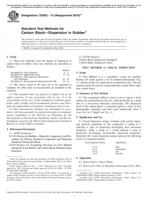 Standard Test Methods for Carbon Black—Dispersion in Rubber