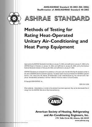 Methods of Testing for Rating Heat-Operated Unitary Air-Conditioning and Heat-Pump Equipment