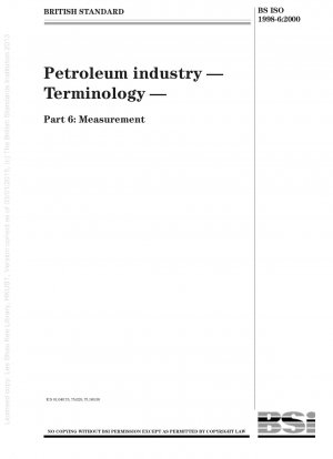 Petroleum industry - Terminology - Measurement