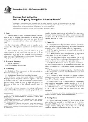 Standard Test Method for Peel or Stripping Strength of Adhesive Bonds