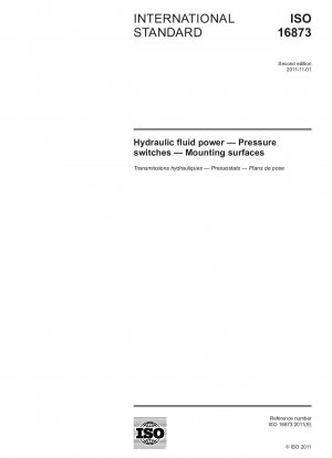 Hydraulic fluid power - Pressure switches - Mounting surfaces