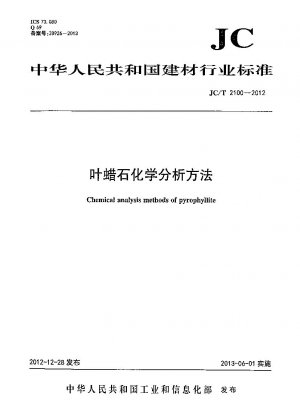 Chemical analysis methods of pyrophyllite