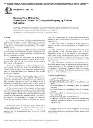 Standard Test Method for Constituent Content of Composite Prepreg by Soxhlet Extraction