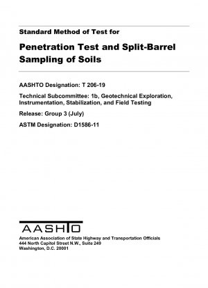 Standard Method of Test for Penetration Test and Split-Barrel Sampling of Soils