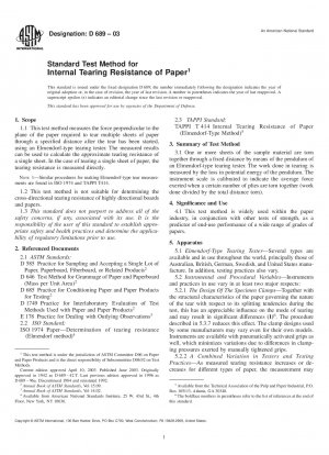 Standard Test Method for Internal Tearing Resistance of Paper 