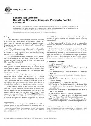 Standard Test Method for  Constituent Content of Composite Prepreg by Soxhlet Extraction