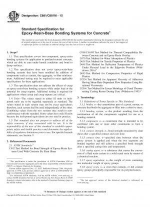 Standard Specification for  Epoxy-Resin-Base Bonding Systems for Concrete