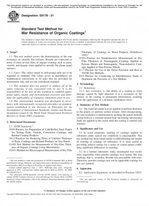 Standard Test Method for Mar Resistance of Organic Coatings