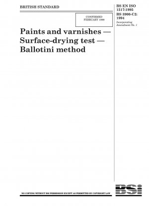 Paints and varnishes — Surface - drying test — Ballotini method