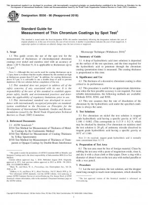 Standard Guide for Measurement of Thin Chromium Coatings by Spot Test