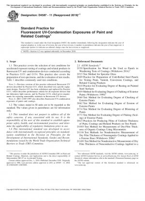 Standard Practice for Fluorescent UV-Condensation Exposures of Paint and Related Coatings
