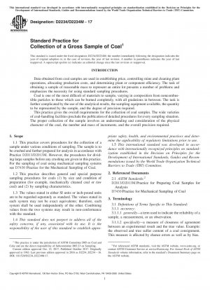 Standard Practice for Collection of a Gross Sample of Coal
