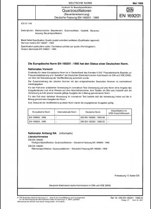 Blank detail specification: Quartz crystal controlled oscillators (Qualification approval); German version EN 169201:1995